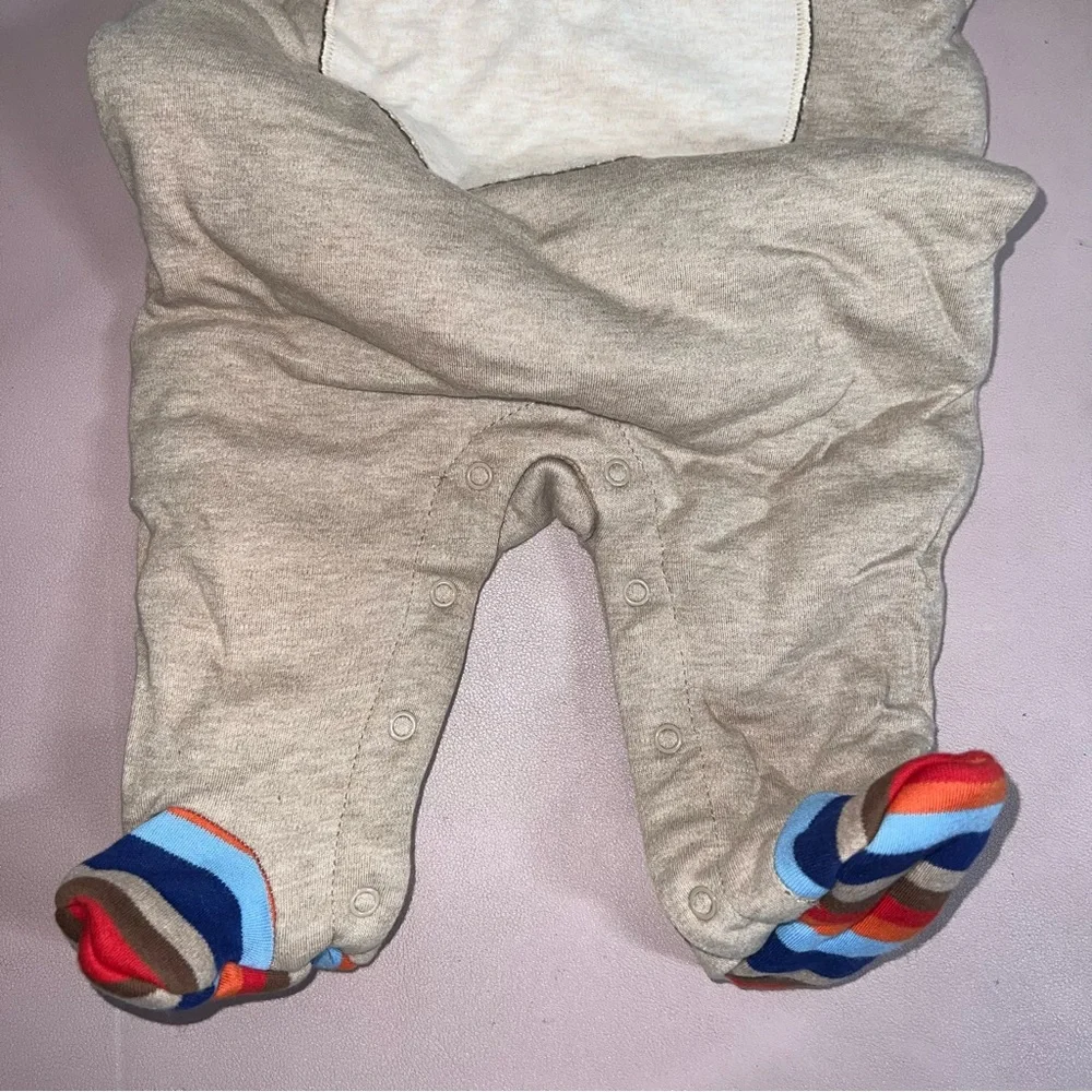 Gymboree Baby Bear Romper 0-3 Months Hooded Bodysuit Brown Cotton Outfit New NWT